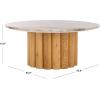 SAFAVIEH Couture Collection – Roxiella White Marble Round Coffee Table with Black Solid Wood Base, Modern Accent Cocktail Table (SFV9733B)(Brown/Natural)