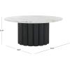 SAFAVIEH Couture Collection – Roxiella White Marble Round Coffee Table with Black Solid Wood Base, Modern Accent Cocktail Table (SFV9733B)(White/Black)