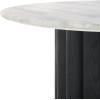 SAFAVIEH Couture Collection – Roxiella White Marble Round Coffee Table with Black Solid Wood Base, Modern Accent Cocktail Table (SFV9733B)(White/Black)