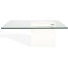 SAFAVIEH Couture Collection – Sophibeth Ivory Coffee Table, Square Concrete Base with Clear Glass Top, Modern Accent Table (SFV2611A)(Ivory/Clear)