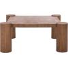SAFAVIEH Couture Collection – Trescott Solid Wood Square Coffee Table with Chunky Cylinder Legs, Modern Accent Cocktail Table (SFV9763A)(Natural)