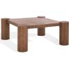 SAFAVIEH Couture Collection – Trescott Solid Wood Square Coffee Table with Chunky Cylinder Legs, Modern Accent Cocktail Table (SFV9763A)(Natural)
