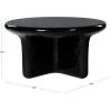 SAFAVIEH Couture Collection – Tressarose Black Concrete Coffee Table, Round High Gloss Accent Table, Modern Sculptural Design, Fully Assembled (SFV2625A)(Black)