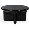 SAFAVIEH Couture Collection – Tressarose Black Concrete Coffee Table, Round High Gloss Accent Table, Modern Sculptural Design, Fully Assembled (SFV2625A)(Black)
