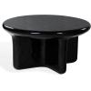 SAFAVIEH Couture Collection – Tressarose Black Concrete Coffee Table, Round High Gloss Accent Table, Modern Sculptural Design, Fully Assembled (SFV2625A)(Black)