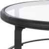 SAFAVIEH Couture Collection – Tyrese Black Metal Coffee Table, Round Clear Glass Top, Modern Minimalist Accent Table (SFV3005A)(Black/Clear)