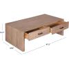 SAFAVIEH Couture Collection – Wynnrosa Natural Coffee Table, 2 Drawers for Storage, Modern Rectangular Accent Table, Fully Assembled (SFV3008A)(Walnut)