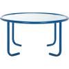SAFAVIEH Couture Collection – Zuzana Blue Metal Coffee Table with Clear Glass Top, Modern Round Cocktail Table, Fully Assembled (SFV6806C)(Blue/Clear)