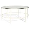 SAFAVIEH Couture Collection Edmund White Glass Top Cocktail Table(White)