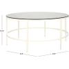 SAFAVIEH Couture Collection Edmund White Glass Top Cocktail Table(White)