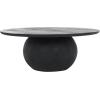 SAFAVIEH Couture Collection Gabribella White Wash Solid Wood Round Coffee Table(Black)