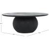 SAFAVIEH Couture Collection Gabribella White Wash Solid Wood Round Coffee Table(Black)