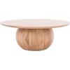 SAFAVIEH Couture Collection Gabribella White Wash Solid Wood Round Coffee Table(Natural)