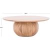 SAFAVIEH Couture Collection Gabribella White Wash Solid Wood Round Coffee Table(Natural)