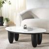 SAFAVIEH Couture Collection Hobbes Black Solid Wood/Marble Top Coffee Table(Black/White)