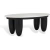 SAFAVIEH Couture Collection Hobbes Black Solid Wood/Marble Top Coffee Table(Black/White)