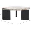 SAFAVIEH Couture Collection Malkin Brown/Black Marble Round Coffee Table(Brown/Black)