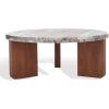SAFAVIEH Couture Collection Malkin Brown/Black Marble Round Coffee Table(Brown/Dark Brown)