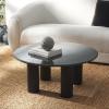 SAFAVIEH Couture Collection Tylee Brown Solid Wood/Marble Coffee Table(Black/Black)