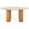 SAFAVIEH Couture Collection Tylee Brown Solid Wood/Marble Coffee Table(Brown/Natural)