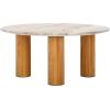 SAFAVIEH Couture Collection Tylee Brown Solid Wood/Marble Coffee Table(Brown/Natural)