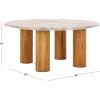 SAFAVIEH Couture Collection Tylee Brown Solid Wood/Marble Coffee Table(Brown/Natural)