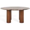 SAFAVIEH Couture Collection Tylee Brown Solid Wood/Marble Coffee Table(Dark Brown/Walnut)