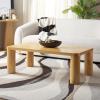 SAFAVIEH Home Collection Aldous Natural Brown Rectangle Coffee Table, Ideal for Living Room, Office, Bedroom(Natural)