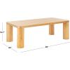 SAFAVIEH Home Collection Aldous Natural Brown Rectangle Coffee Table, Ideal for Living Room, Office, Bedroom(Natural)