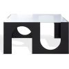 SAFAVIEH Couture Collection – Brayberry Black Iron & Glass Square Coffee Table, Modern Fully Assembled Accent Cocktail Table (SFV6802A)(Black/Clear)