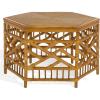SAFAVIEH Couture Collection – Frederica Rattan & Seagrass Hexagon Coffee Table, Handwoven Natural Fiber Living Room Accent, Fully Assembled (CWK2037A)(Natural)