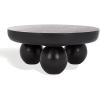 SAFAVIEH Couture Collection – Hayliette Black Round Solid Wood Coffee Table, Sculptural Modern Accent Table (SFV2309B)(Black)