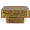 SAFAVIEH Couture Collection – Janalee Hammered Steel Chrome Square Coffee Table, Modern Fully Assembled Accent Cocktail Table (SFV7914A)(Brass)