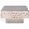 SAFAVIEH Couture Collection – Janalee Hammered Steel Chrome Square Coffee Table, Modern Fully Assembled Accent Cocktail Table (SFV7914A)(Chrome)