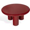 SAFAVIEH Couture Collection – Lolita Red Concrete Coffee Table, Round High Gloss Accent Table, Modern Sculptural Design (SFV2623C)(Red)