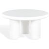 SAFAVIEH Couture Collection – Lolita Red Concrete Coffee Table, Round High Gloss Accent Table, Modern Sculptural Design (SFV2623C)(White)