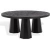 SAFAVIEH Couture Collection – Petra Clara Black Solid Wood Coffee Table, Round 3-Leg Design, Sculptural Modern Statement (SFV5790A)(Black)