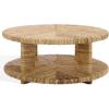 SAFAVIEH Couture Collection – Rolando Natural Abaca Coffee Table, Round Woven Accent Table, Fully Assembled (CWK2027A)(Natural)