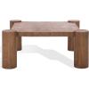 SAFAVIEH Couture Collection – Trescott Solid Wood Square Coffee Table with Chunky Cylinder Legs, Modern Accent Cocktail Table (SFV9763A)(Natural)