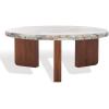 SAFAVIEH Couture Collection Malkin Brown/Black Marble Round Coffee Table(Brown/Dark Brown)
