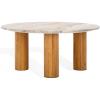 SAFAVIEH Couture Collection Tylee Brown Solid Wood/Marble Coffee Table(Brown/Natural)
