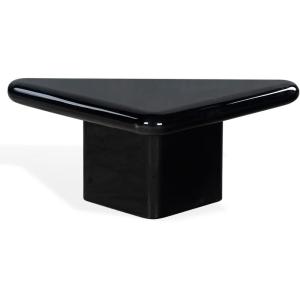 SAFAVIEH Couture Collection – Bellalynn Black Concrete Coffee Table, 30″ Triangle Accent Table, Modern High Gloss Design (SFV2618A)(Black)