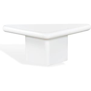 SAFAVIEH Couture Collection – Bellalynn Black Concrete Coffee Table, 30″ Triangle Accent Table, Modern High Gloss Design (SFV2618A)(White)