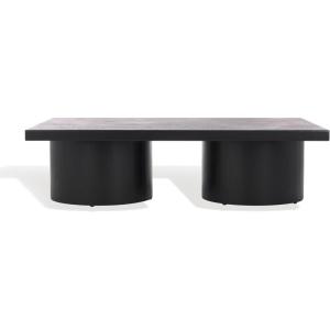 SAFAVIEH Couture Collection – Falynn Black Rectangular Solid Wood Coffee Table, Modern Sculptural Accent Table (SFV2310B)(Black)