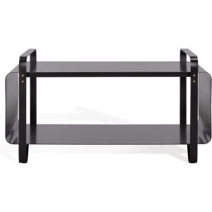 SAFAVIEH Couture Collection – Fioretti Modern Black Metal Coffee Table with Open Shelf Storage (SFV9560A)(Black)