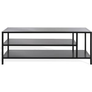 SAFAVIEH Couture Collection – Hodge Black Metal 3-Shelf Coffee Table, Modern Open Storage Cocktail Table (SFV9558A)(Black)