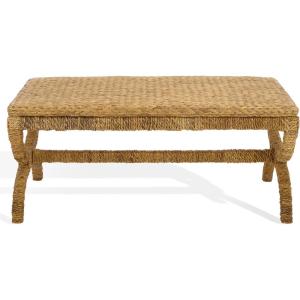 SAFAVIEH Couture Collection – Larysa Abaca & Water Hyacinth Coffee Table, Handwoven Natural Accent Table for Living Room, Coastal Organic Design, Fully Assembled (CWK2036A)(Natural)