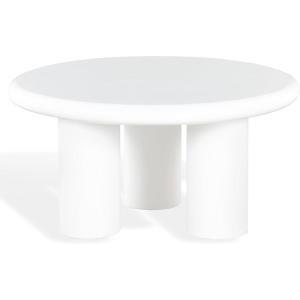 SAFAVIEH Couture Collection – Lolita Red Concrete Coffee Table, Round High Gloss Accent Table, Modern Sculptural Design (SFV2623C)(White)