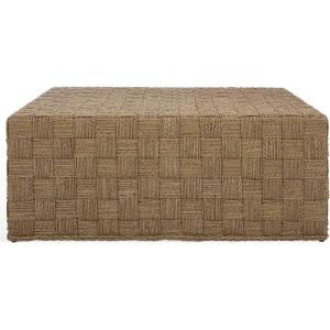 SAFAVIEH Couture Collection – Norabelle Natural Woven Seagrass Coffee Table, Square Accent Table, Fully Assembled (CWK2025A)(Natural)