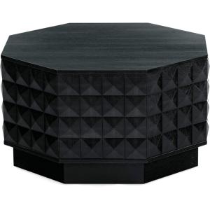 SAFAVIEH Couture Collection – Patty Walnut Octagon Coffee Table, Modern Fully Assembled Accent Cocktail Table (SFV7253B)(Black)